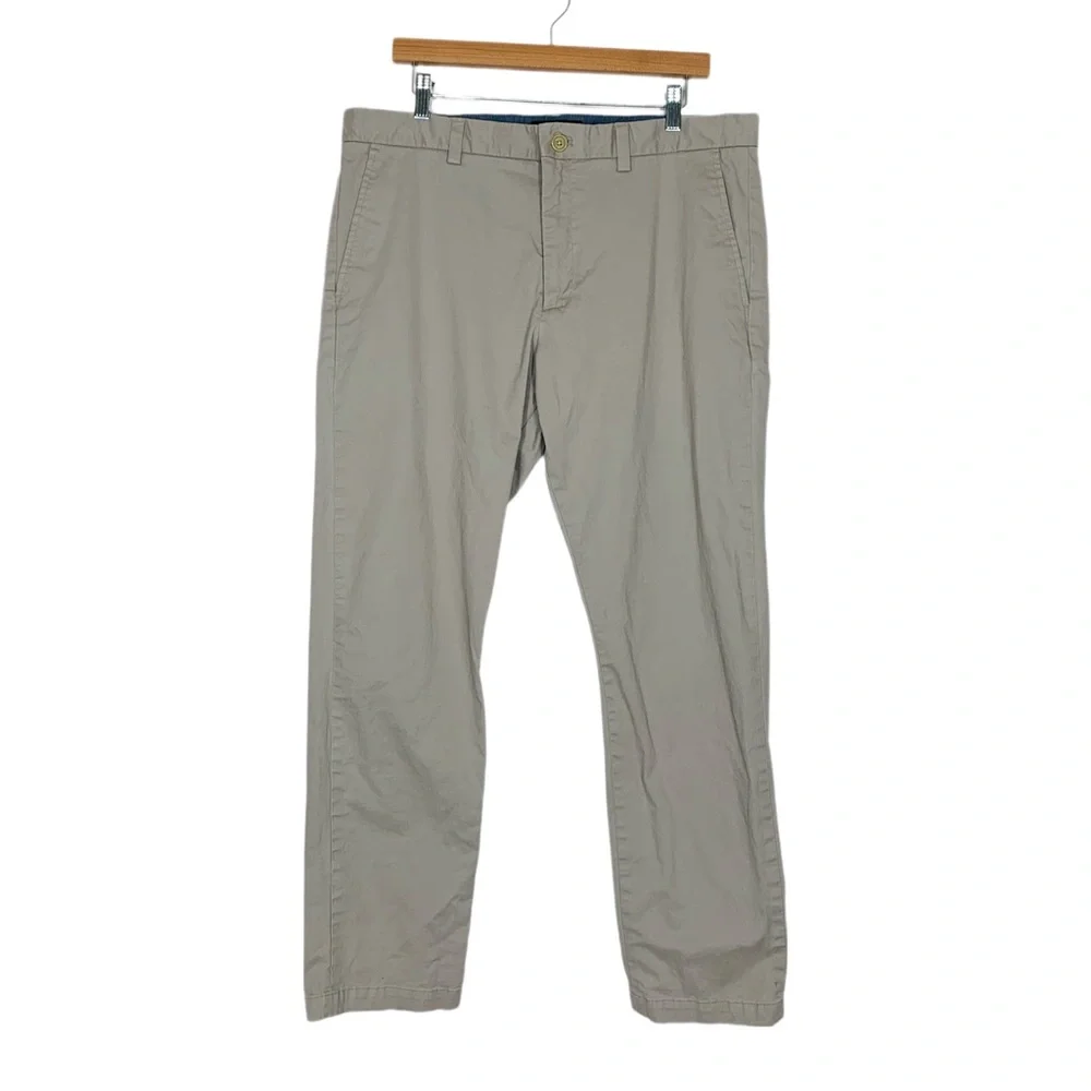 Banana Republic Men’s Fulton Skinny Chino Pants in Khaki Flat Front Size 36 x 32